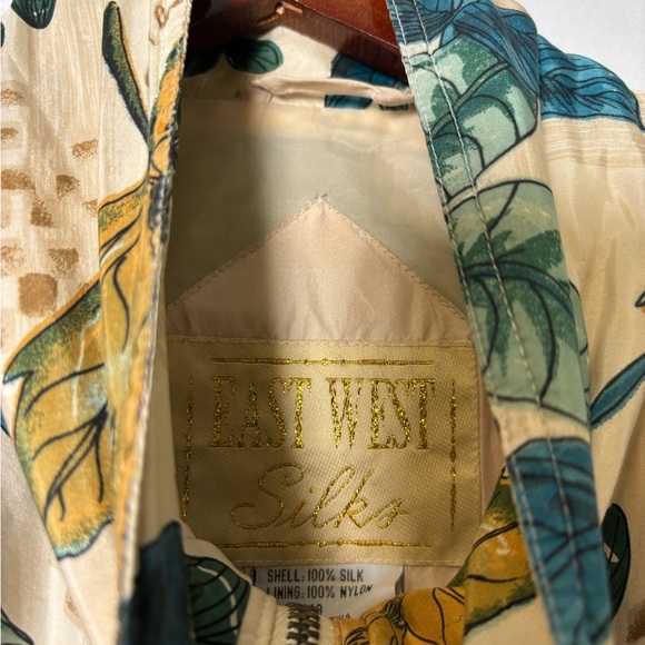 Vintage East West Silks 100% Silk Full Zip Jacket with Fall Vibes- Size Medium - Picture 4 of 6